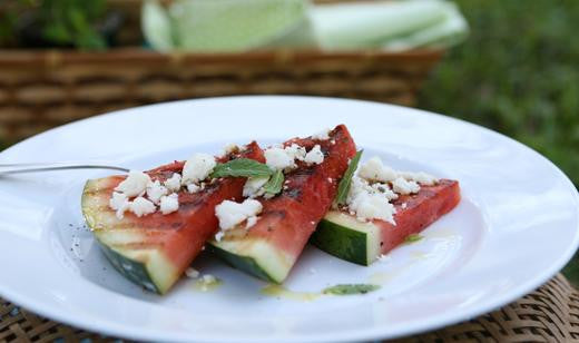 Grilled and Chilled Florida Watermelon with Feta and Mint